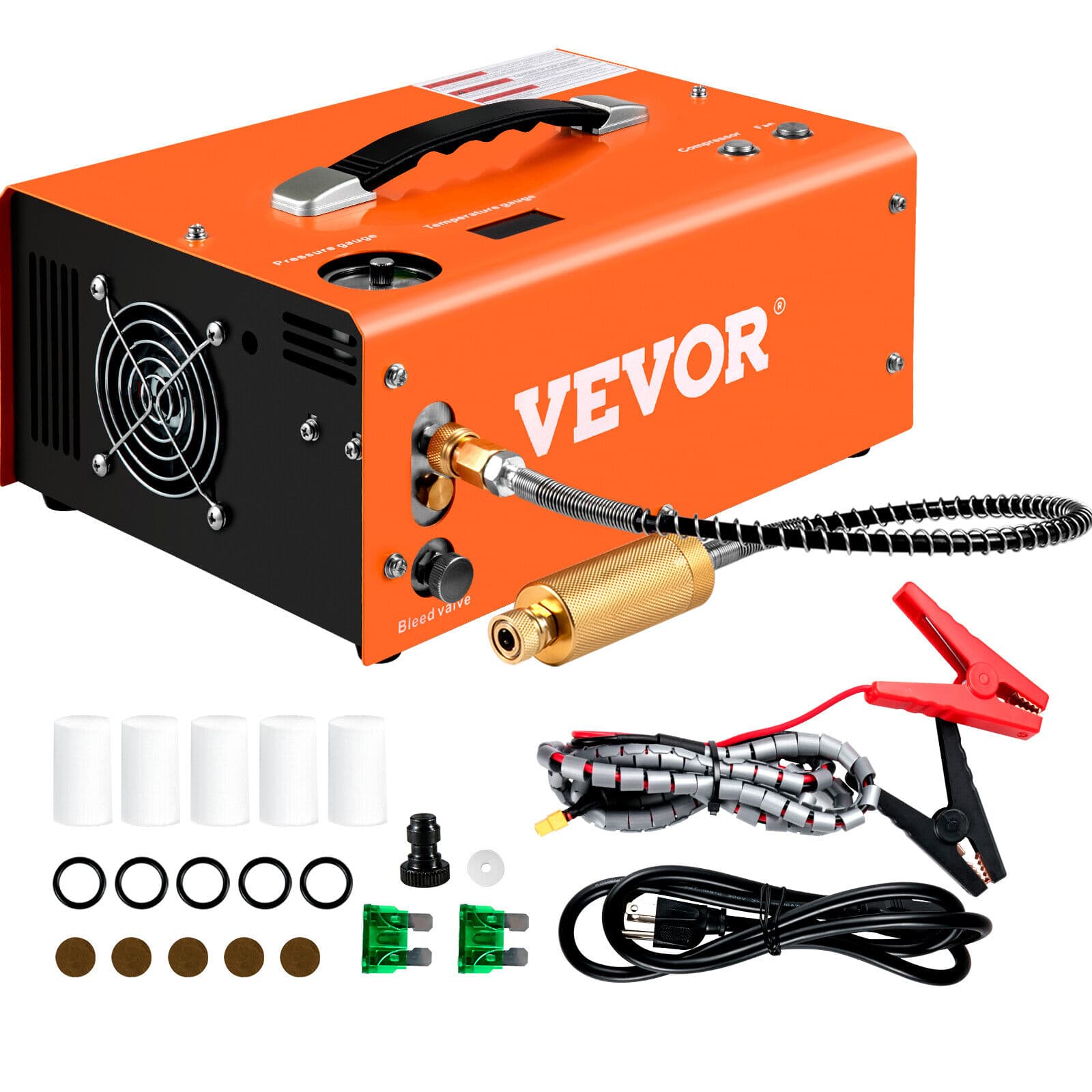 VEVOR 30MPA High Pressure Air Pump Scuba PCP Compressor Auto-Stop 12V 110V 220V - Image 1