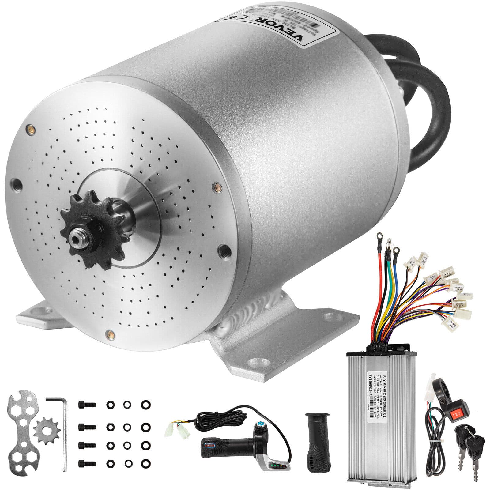 VEVOR 48V 2000W Brushless DC Motor Controller Throttle Grip 3 Speed Shifter - Image 1