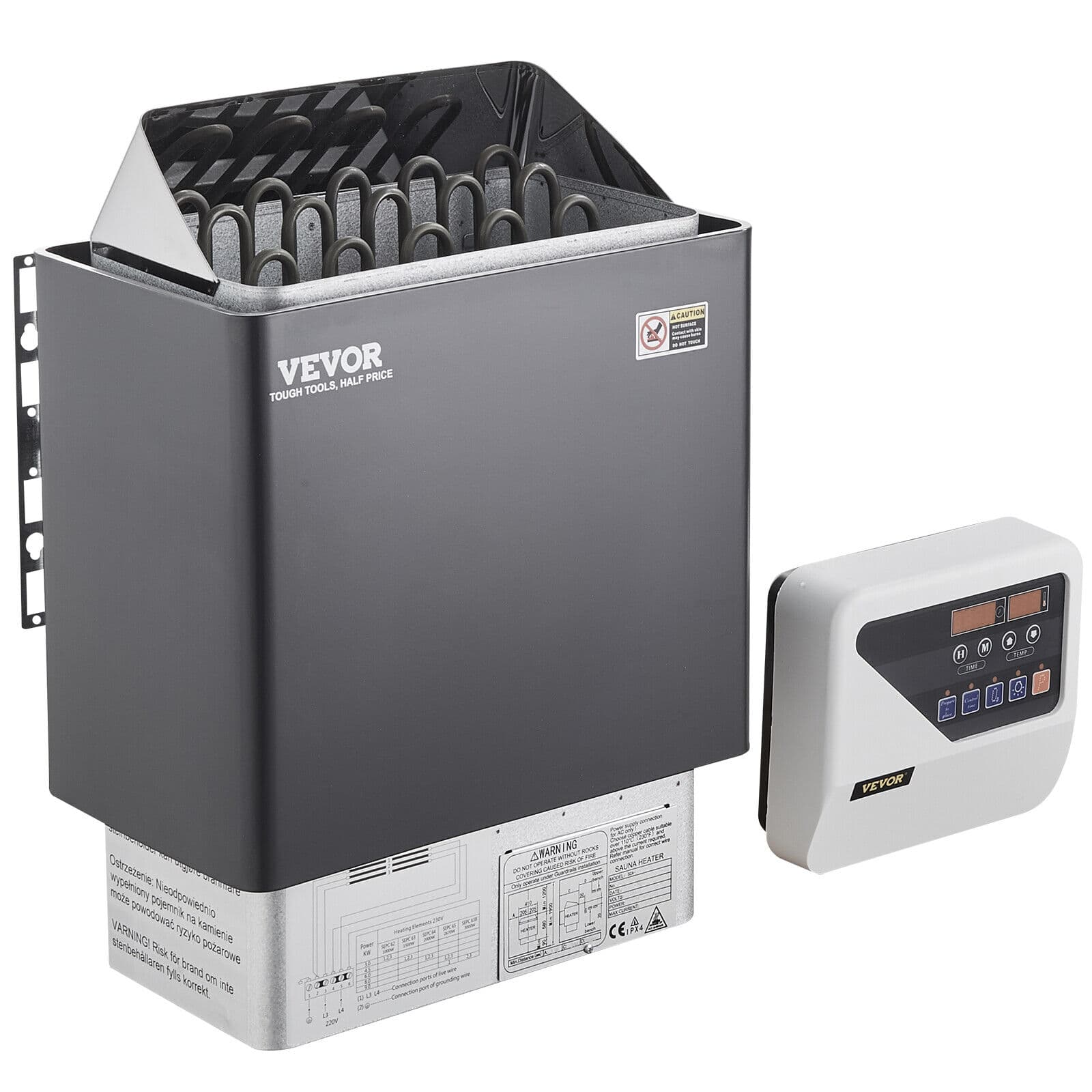 VEVOR 9KW Sauna Heater Stove Wet & Dry w/ External Digital Controller 220V - Image 1